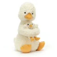 peluche cuddlecopia maman et bébé canard (24 cm)