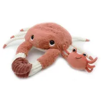 peluche cassecou le crabe et son bébé terracotta (39 cm)