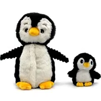 peluche iglou le pingouin maman et bébé noir (25 cm)