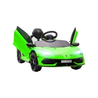 voiture électrique enfant licence lamborghini aventador roadster svj télécommande effets sonores lumineux vert