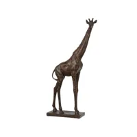 figurine girafe en résine marron