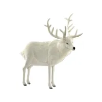 hansa peluche geante renne blanc 120 cm h et 100 cm l 5924