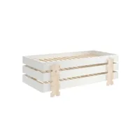paris prix - lit enfant en bois modulo puzzle iii 90x200cm blanc