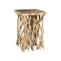 table d'appoint teck pied branchage puzzle