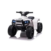voiture 4x4 quad buggy électrique enfant 18-36 mois 6 v 3 kmh max. effet lumineux sonores métal pp blanc noir