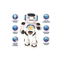 lexibook powerman - robot educatif interactif pour jouer et apprendre, danse, joue de la musique, quiz educatifs, lance des disq lexrob50fr