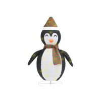 vidaxl décoration de noël pingouin à led tissu de luxe 120 cm