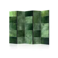 paris prix - paravent 5 volets green puzzle 172x225cm
