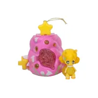 figurine glimmies avec glimhouse : jaune et maison rose