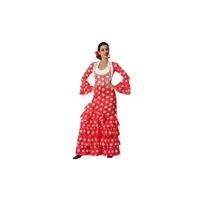 déguisement pour adulte - xs/s - danseuse de flamenco - rouge et blanc