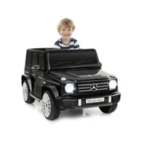 giantex  voiture électrique enfants 3 ans+mercedes benz g500 12v-charge 30kg-télécommande 2,4g-effets sonores lumineux-3-6 kmh noir