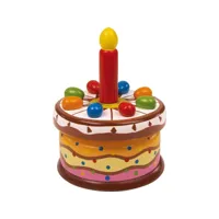 boîte à musique «gâteau d‘anniversaire», joue la mélodie joyeux anniversaire en bois