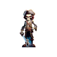 figurine en carton pirate squelette qui tient une épée - halloween - haut 164 cm