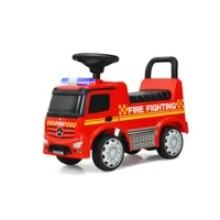 porteur pour enfants 12-36 mois voiture de pompiers avec espace de rangement-sonore et lumineux – rouge