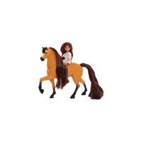 spirit figurine cheval 18 cm et poupée 12 cm - lucky & spirit gioprt001