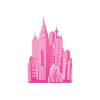 figurine en carton – ville rose silhouette - haut 133 cm