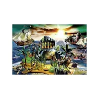puzzle 150 pièces - playmobil : l'île des pirates avec pirate