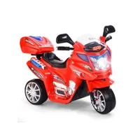 moto electrique pour enfants scooter 6 v à 3 roues avec phares led 37-84 mois charge max.:25 kg rouge