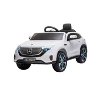 voiture véhicule électrique enfants 12 v - v. max. 5 kmh effets sonores + lumineux mercedes eqc 400 4matic blanc