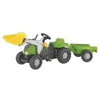 véhicule à pédale rolly toys tracteur a pedales + remorque rollykid-x