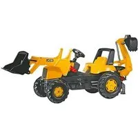 véhicule à pédale rolly toys tracteur à pédales rollyjunior jaune jcb