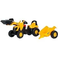 véhicule à pédale rolly toys escaliers tracteur rollykid jcb junior jaune / noir
