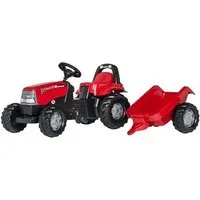 véhicule à pédale rolly toys escaliers tracteur rollykid case 1170 cvx rouge junior