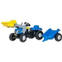 véhicule à pédale rolly toys tracteur escaliers rollykid nh t7040 bleu junior