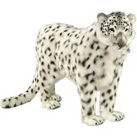 animal en peluche hansa peluche geante leopard des neiges 95 cm h et 122 cm l