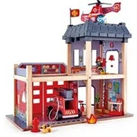 figurine pour enfant hape playset grande caserne de pompiers