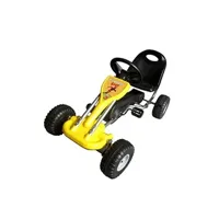autre jeu de plein air helloshop26 kart voiture à pédale gokart enfant jeux jouets jaune 89 cm