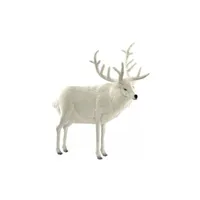 animal en peluche hansa peluche geante renne blanc 120 cm h et 100 cm l