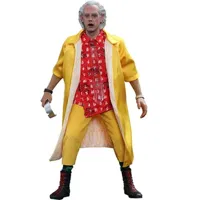 figurine de collection hot toys figurine mms380 - back to the future 2 - docteur emmett brown deluxe version