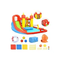 autre jeu de plein air happy hop château gonflable avec toboggan et piscine 410x385x220cm pvc