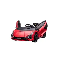 véhicule électrique pour enfant homcom voiture électrique enfant de sport supercar 12 v - v. max. 5 km/h effets sonores + lumineux rouge