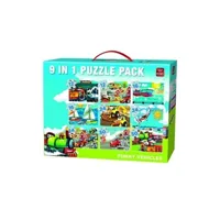 puzzle king jigsaw 9-en-1 de pièces drôles véhicules 12-50