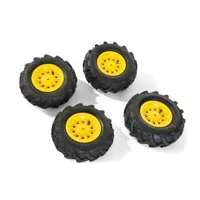véhicule à pédale rolly toys trac air tyres 4 pneus de tracteur noir et jaune