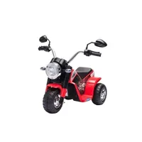 véhicule électrique pour enfant homcom moto électrique enfant chopper tout-terrain 6 v 20 w marche av ar 3 roues effets lumineux et sonores rouge noir