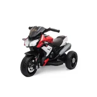 véhicule électrique pour enfant homcom moto électrique pour enfants 3 roues 6 v 3 km/h effets lumineux et sonores rouge