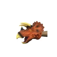 accessoire de déguisement generique marionnettes à main animaux dinosaure caoutchouc gants de jeu pour enfant - tricératops rouge 17*19cm