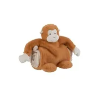 doudou generique peluche & couverture enfant singe 26cm marron