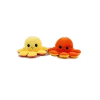 peluche interactive generique peluche douce pieuvre réversible jouet 19cm jaune+orange