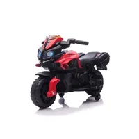 véhicule électrique pour enfant homcom moto électrique enfant 6 v 3 km/h effet lumineux et sonore roulettes amovibles repose-pied valises latérales métal pp rouge noir