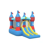 autre jeu de plein air happy hop château gonflable avec toboggan double 368,5x265x220 cm pvc