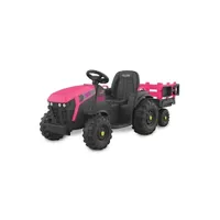 véhicule électrique pour enfant jamara ride-on tracteur super load ac remorque pink 12v