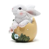 figurine de collection generique figurine en résine de lapin de pâques fongwan décorations de printemps pour la maison-jaune