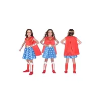 déguisement enfant amscan déguisement wonder woman classique enfant - 3/4 ans - rouge - 9906200