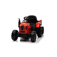 véhicule électrique pour enfant ekasn tracteur electrique voiture enfant avec remorque 12 v avec télécommande trois vitesses réglables bluetooth rouge