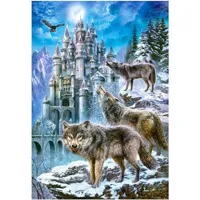 puzzle 1500 piã¨ces : loups devant le chã¢teau