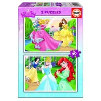 puzzles 2 x 20 piã¨ces : disney princesses